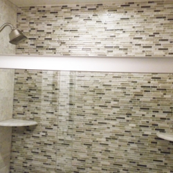 glass-tile-shower-wall-parker-f9df7c205dd948be70daecc2a1cdea21 Guest Bath Remodel (Parker CO)